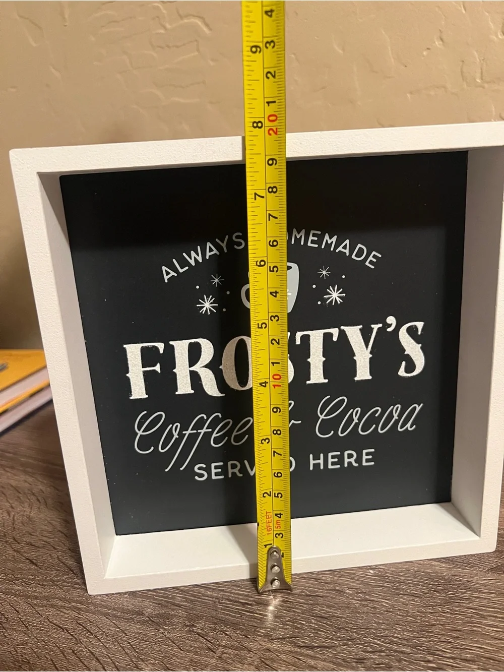 Target Wondershop Frosty’s Coffee Cocoa Sign Christmas Holiday Blue White NWT
